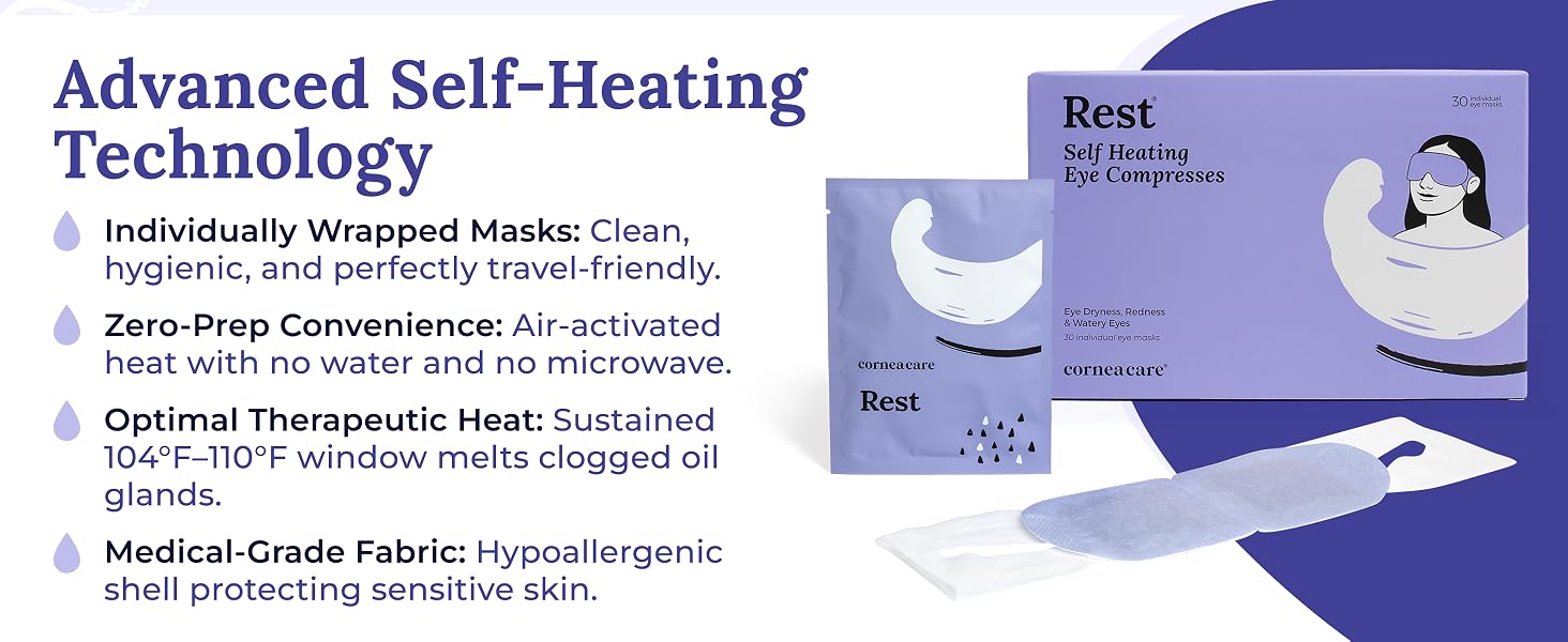 Air activated eye patch steam compress for eyes microwave free heated mask chronic dry eye relief