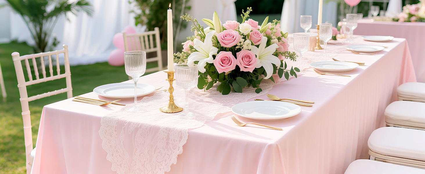 Light Pink Plastic Tablecloth