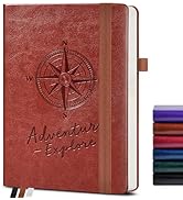 PAIBAS Vintage Leather Journal Notebook for Men & Women - 160 Pages Lined Paper, Green A5 Hardcov...