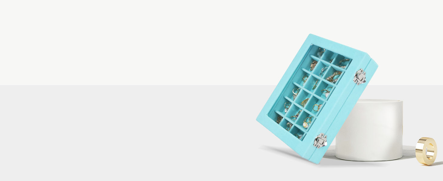 24 grid full velvet jewelry box