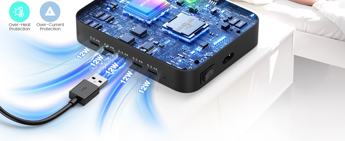 Black charging station for multiple devices