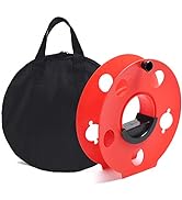 Homeon Wheels Cord Storage Reel with Center Spin Handle Easy to Use with Carrying Bag 125-Feet Red