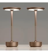 TBBGA 2 Pack Rechargeable Table Lamps Cordless, 5000mAh Outdoor Table Light | 3 Color Stepless Di...