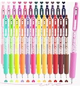 Joyask Gel Pens For Coloring, 24 Colors Retractable Colored Pens for Black Paper & White Paper, 0...