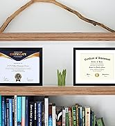 ELSKER&HOME 8.5x11 Picture Frame - Certificate Document Frame 6 Pack with Semi-Tempered Glass - B...