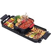 Hot Pot with Grill 2 in 1 Electric Hot Pot with Grill Indoor Shabu-shabu Hotpot Korean BBQ Grill ...