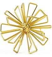 Metal Small Geometric Sculpture, 4.75" Gold Triangular Striking Iron Table Decoration Sphere, 3D ...