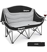 KingCamp Double Camping Chair, Oversized Heavy Duty 550lbs Loveseat for Adults Portable Folding X...