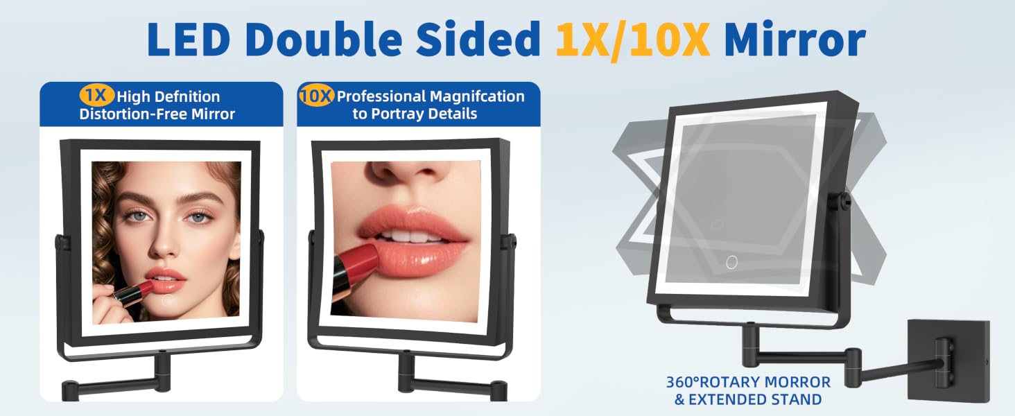 1X/10X Magnifying Vanity Mirror