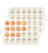 CAKETIME Mini Muffin Pan, Metal Reinforced Frame Mini Cupcake Pans 24 Cups Nonstick Muffin Silico...