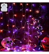 cshare Halloween String Lights Battery Operated with Timer, Orange and Purple Halloween Lights Ou...