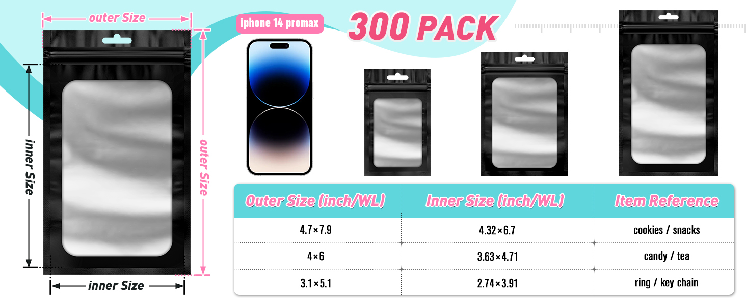 funfery 300 pack mylar bags