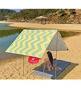 Red Suricata Teepee Beach Tent & Beach Canopy for 1-2 Persons, UPF50 Sun Beach Shade, Sunshade wi...