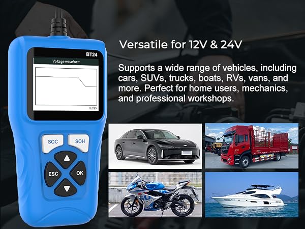supports 12V 24V cars and trucks