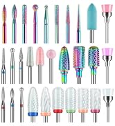 30Pcs Nail Drill Bits Set: 3/32 Inch Carbide Cuticle Ceramic Diamond Nail Bits for Nail Drill for...