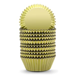 Cupcake Liners Gold Foil Muffin Baking Cups 150-Pack - Premium Greaseproof & Sturdy Cupcake Papers