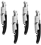 CORKAS Wine Key - 4Pack Handcrafted Professional Waiters Corkscrew, Compact Heavy Duty Wine Opene...