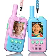 Video Walkie Talkies for Kids 2 Pack,Outdoor Toys for 3-12 Year Old Girls Boys Up to 500ft Range,...