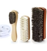 Variety Shoe Brush Kit - Double-Sided Shoe Polish Applicator & Horse Hair Brushes for Polishing -...
