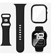 Silicone Band with Case Compatible with Kids Apple Watch Band, Soft Sport Strap and Protective Co...