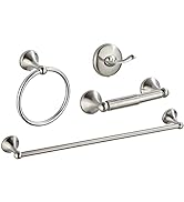 4 Piece Bathroom Accessory Set(Adjustable Towel Bar, Towel Ring, Toilet Paper Holder,Towel Hook),...