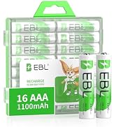 EBL Rechargeable AAA Batteries (16-Counts) Ready2Charge 1100mAh 1.2V Ni-MH Battery