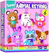 KRAFUN Unicorn Sewing Keyring Kit for Kids Age 7 8 9 10 11 12 Learn Art & Craft, Includes 6 Stuff...