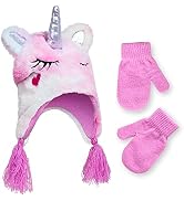 Toddler Winter Hat and Mittens for Boys & Girls Ages 2-4 Years Old or Fleece Lined Hat & Kids Glo...