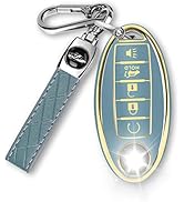 MILD EAST 5 Button Key Fob Cover for Altima Armada Maxima Murano Pathfinder Rogue Infiniti, Soft ...