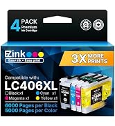 E-Z Ink LC406XL LC406 Ink Cartridges for Brother Printer Replacement for LC406 XL LC406XL for Bro...