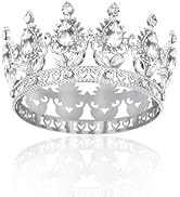 BAHABY Silver Crown Cake Topper Happy Birthday Cake Toppers Wedding Cake Toppers Mini Crowns for ...