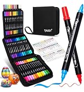 48 Colors Acrylic Paint Pens, Dual Tip Acrylic Paint Markers with Brush Tip and Fine Tip, Acrylic...