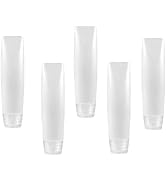 GANPUB 5 Pcs White 1 oz Travel Bottles Empty Refillable Toothpaste Tubes Containers Small Mini Si...