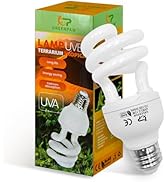 GREENPAW UVB Reptile Light, 5.0 15W UVA UVB Light for Reptiles, Spiral Compact Fluorescent UVB Bu...