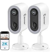 Jennov 2K Wireless Outdoor & Indoor Camera,Wi-Fi Battery Powered Camera with AI Smart Detection/C...