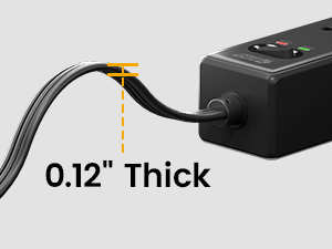 long power strip extension cord black 10ft