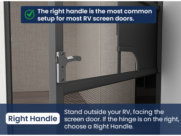 RV Screen Door Latch Right Handle