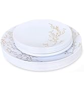 R-kay Gold Plastic Plates For Party - 40 Pack - 20 Dinner Plates 10.25 Inch And 20 Salad/Dessert ...