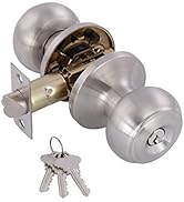 GITRANG Door Knobs Interior Keyed Difference Entry Front Bedroom Doorknobs with Lock Flat Ball