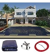 Amgo 16' x 32' Premium Rectangle Navy Blue Winter Swimming Pool Cover Tarp Safety Heavy Duty, Wat...