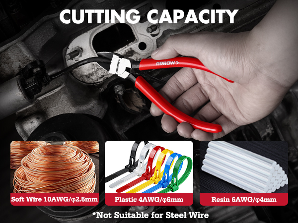 ARROW 6" Precision Wire Cutters - Spring Loaded Side Cutters