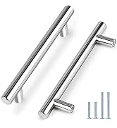 Probrico 5 Pack | 5 Inch Polished Chrome Cabinet Pulls Stainless Steel Kitchen Cabinet Handles, R...