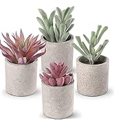 WUKOKU 4 PCS Fake Plants Mini Artificial Succulent Plants Faux Plants for Farmhouse Home Kitchen ...