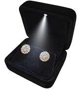 GBYAN Velvet Earring Box with LED Light, Stud Earring Gift Box Jewelry Display Case for Proposal,...