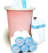 Trash Bags 3.2 Gallon, 100 Pcs Bathroom Garbage Bags, Blue Strap Kitchen Garbage Bags(White) With...