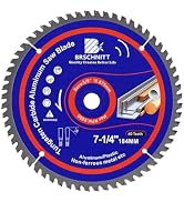 BRSCHNITT 7-1/4Inch 60Tooth TCG Metal Saw Blade - for Aluminum Plastics and Non Ferrous 5/8