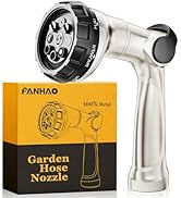 FANHAO Professional Heavy Duty Garden Hose Nozzle, 100% Metal Thumb Control Water Hose Sprayer wi...
