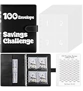 Zuozee 100 Envelopes Money Saving Challenge Binder, A5 Savings Challenges Book with Envelopes & C...