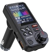 Nulaxy KM30 Bluetooth Car Adapter, FM Transmitter with 1.8" Color Screen, Hands-Free Calling Stro...