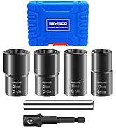 Inwell 6 Piece Bolt Nut Extractor Set,1/2 Inch Drive Lug Nut Remover Tool,Wheel Lock Removal Kit,...